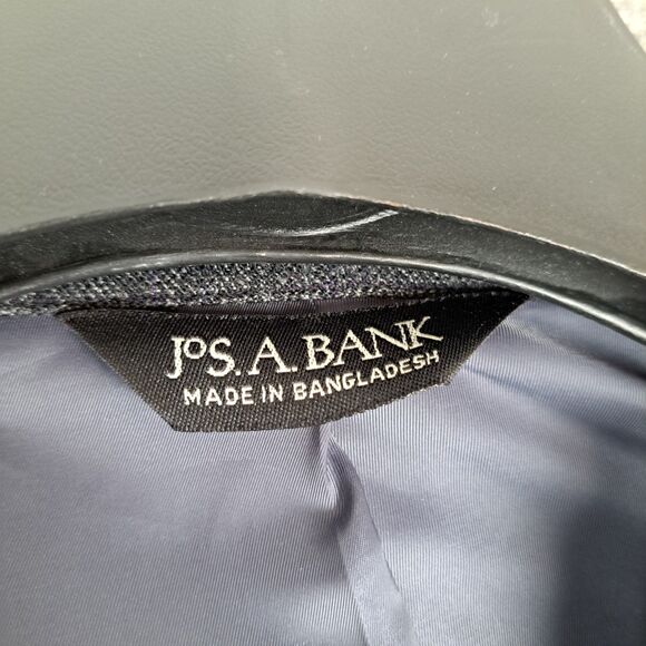 42R Jos A Bank Traveler Gray Plaid Windowpane Wool Sport Coat Blazer Jacket - Picture 7 of 16